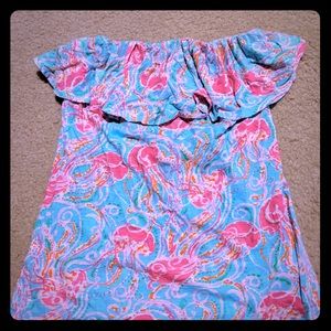 Lilly Pulitzer Strapless Ruffle Tube Top